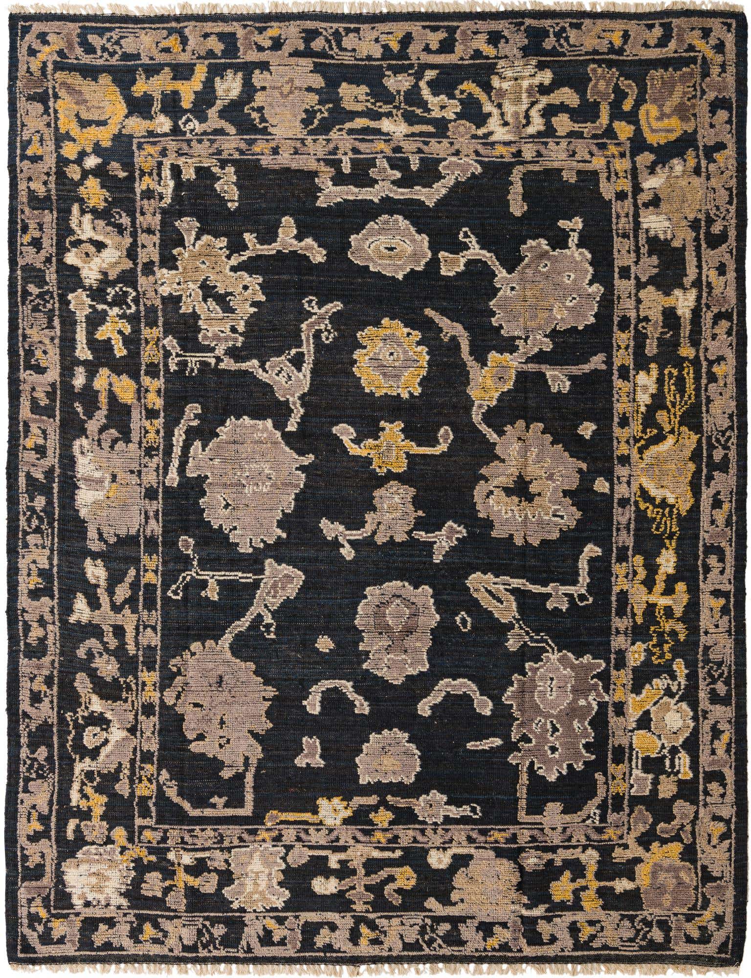 8' x 10' 2 Hand Knotted Oushak Wool Rug