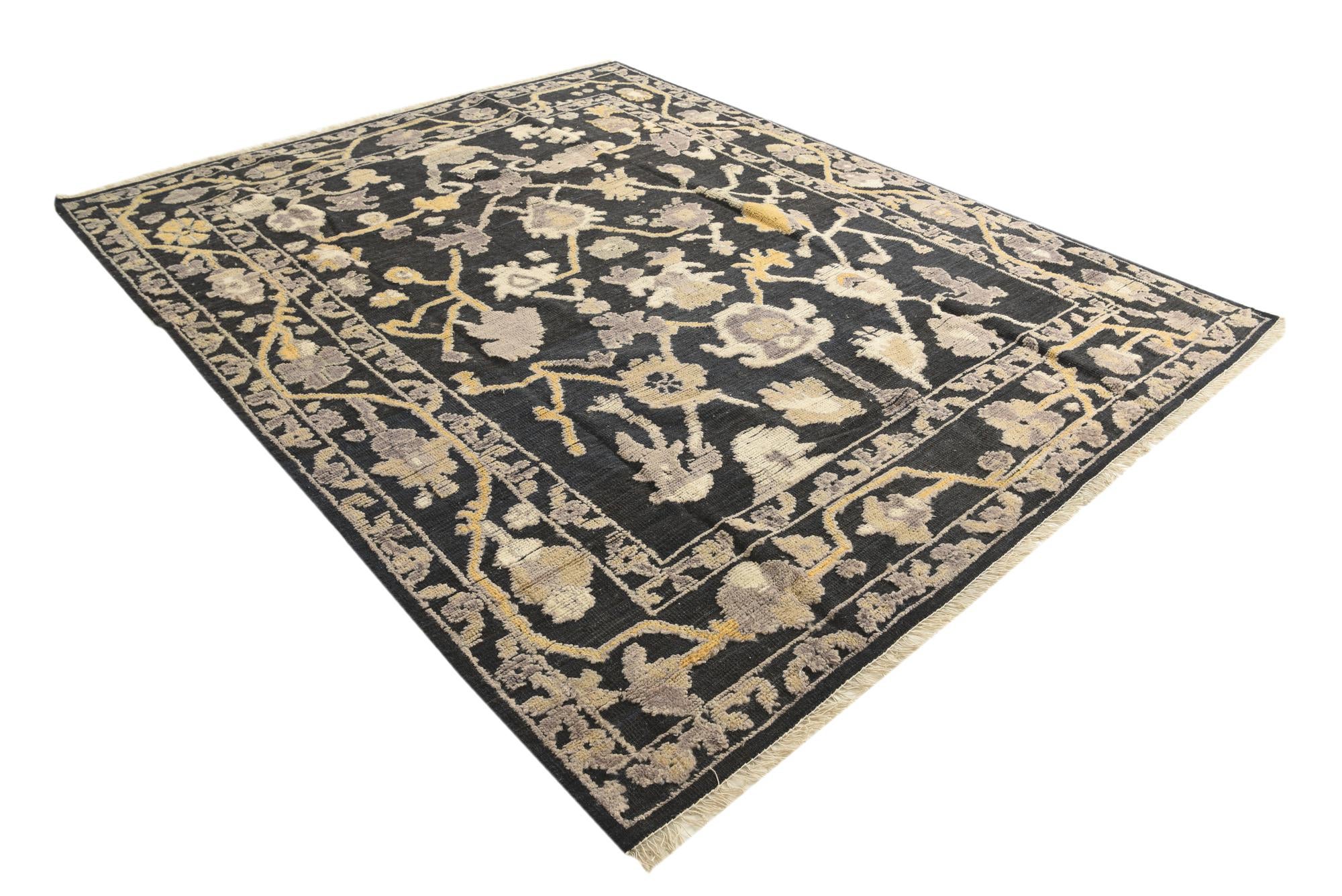 8' 2 x 10' 2 Hand Knotted Oushak Wool Rug