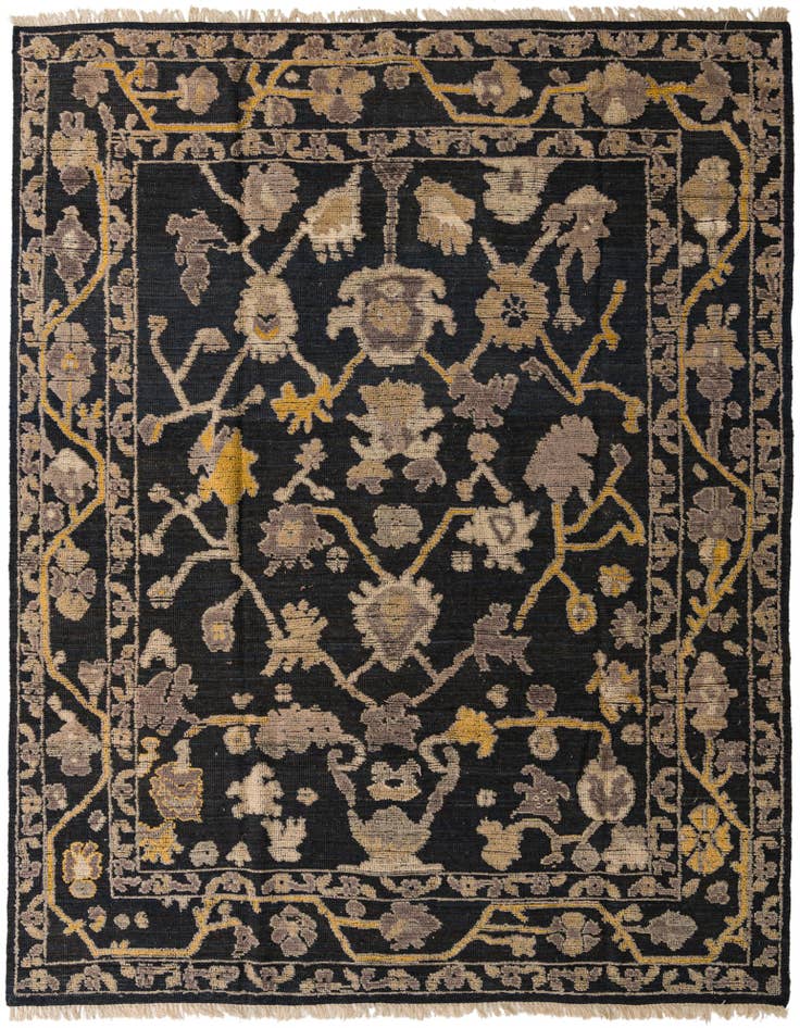 Detail image of 8' 2 x 10' 2 Hand Knotted Oushak Wool Rug