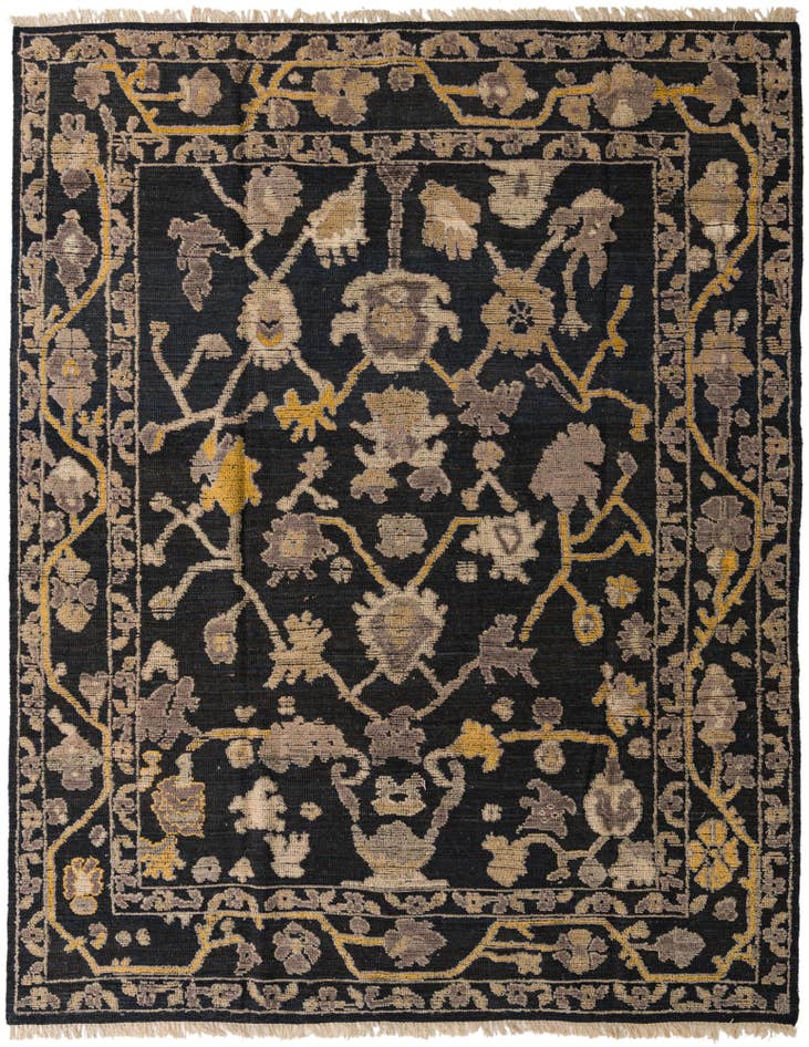Detail image of 8' 2 x 10' 2 Hand Knotted Oushak Wool Rug