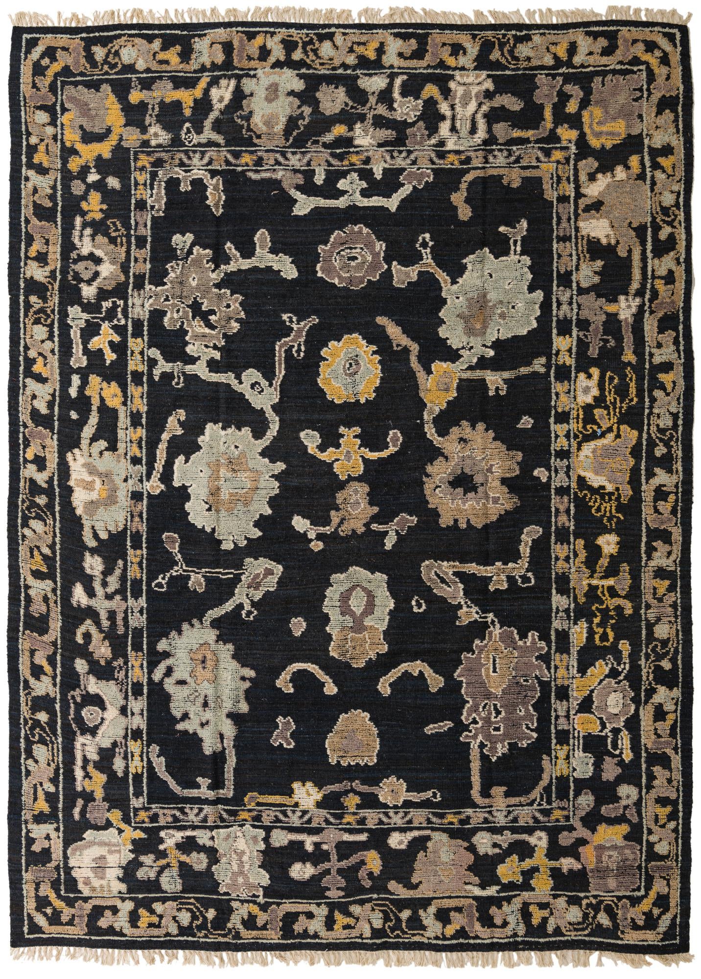 9' 4 x 12' 7 Hand Knotted Oushak Wool Rug