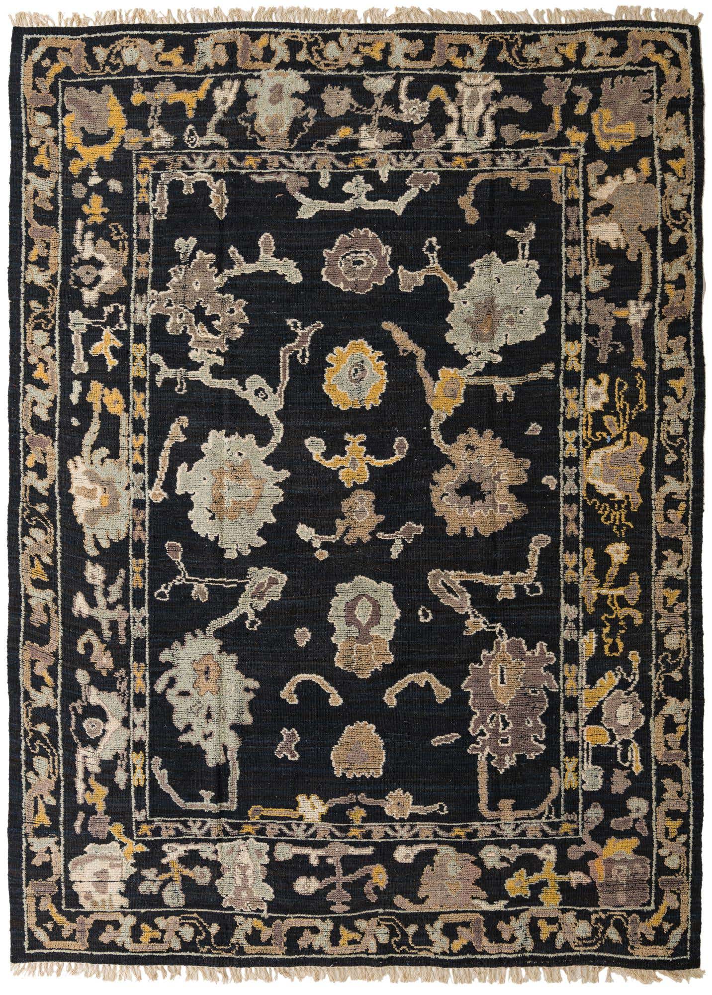9' 4 x 12' 7 Hand Knotted Oushak Wool Rug