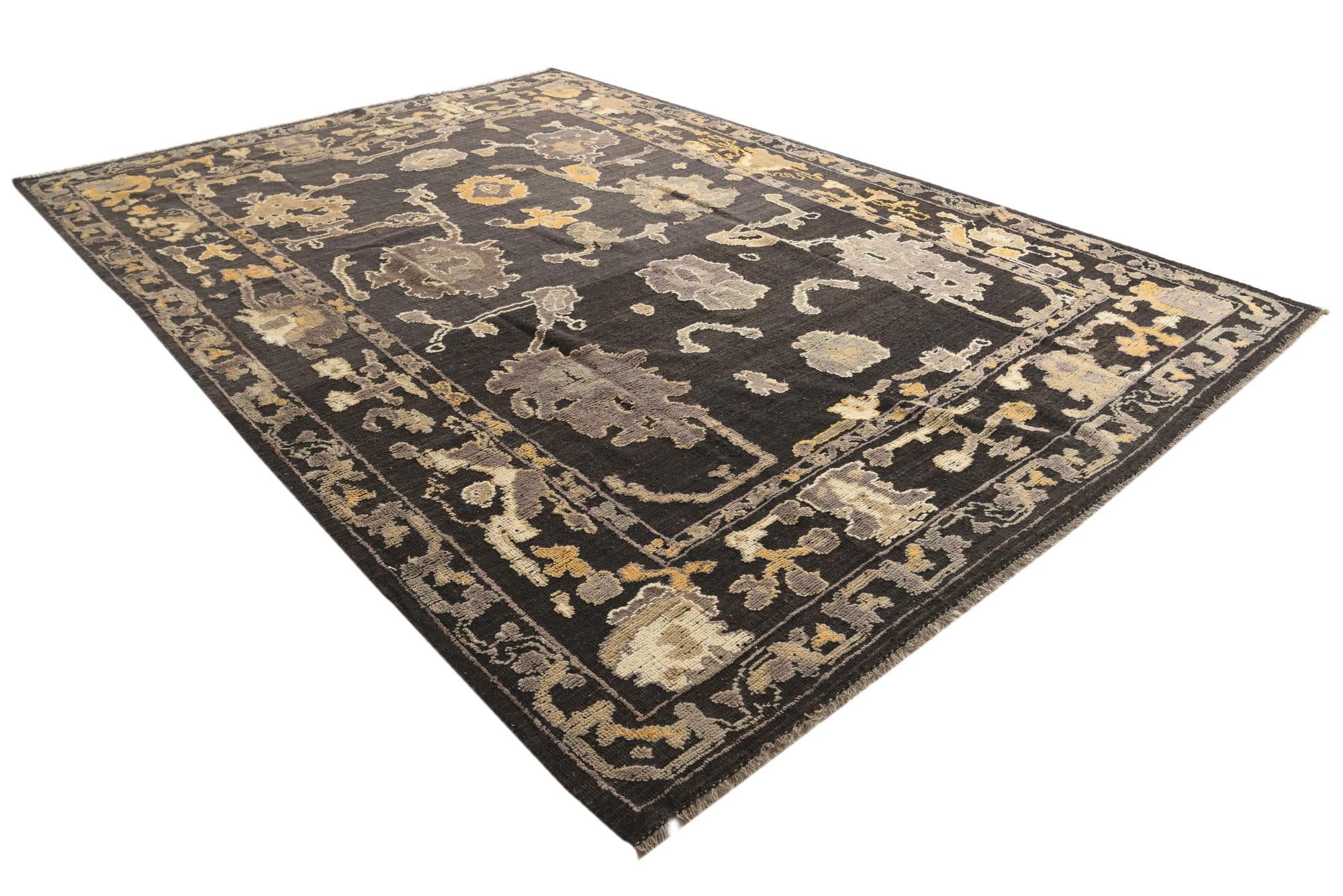 9' 10 x 13' 9 Hand Knotted Oushak Wool Rug