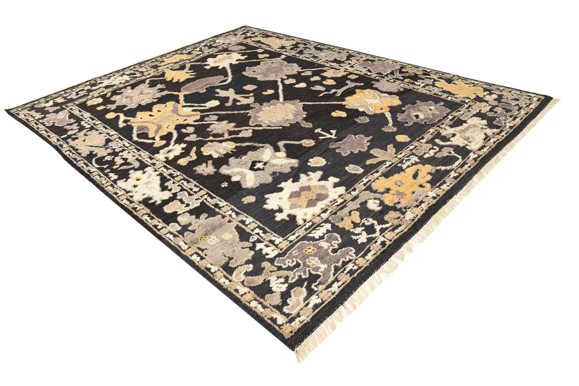 9' 4 x 11' 10 Hand Knotted Oushak Wool Rug