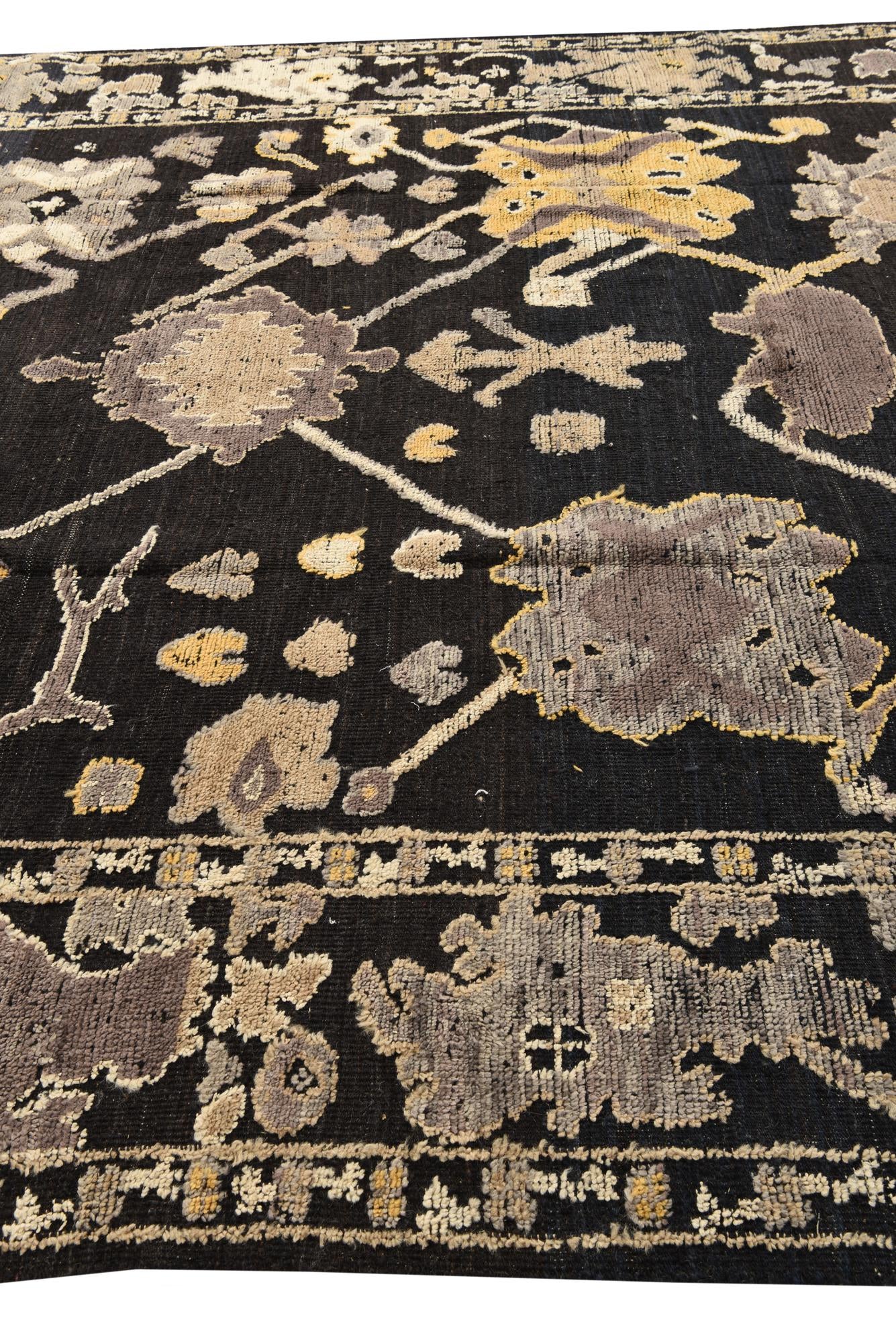 9' 4 x 11' 10 Hand Knotted Oushak Wool Rug