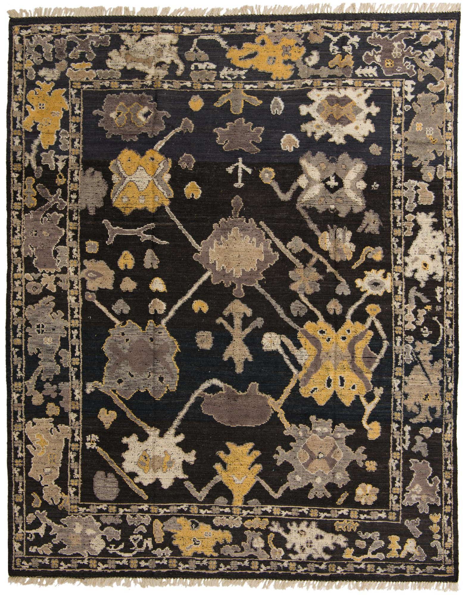 9' 4 x 11' 10 Hand Knotted Oushak Wool Rug