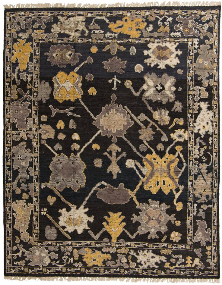 Detail image of 9' 4 x 11' 10 Hand Knotted Oushak Wool Rug