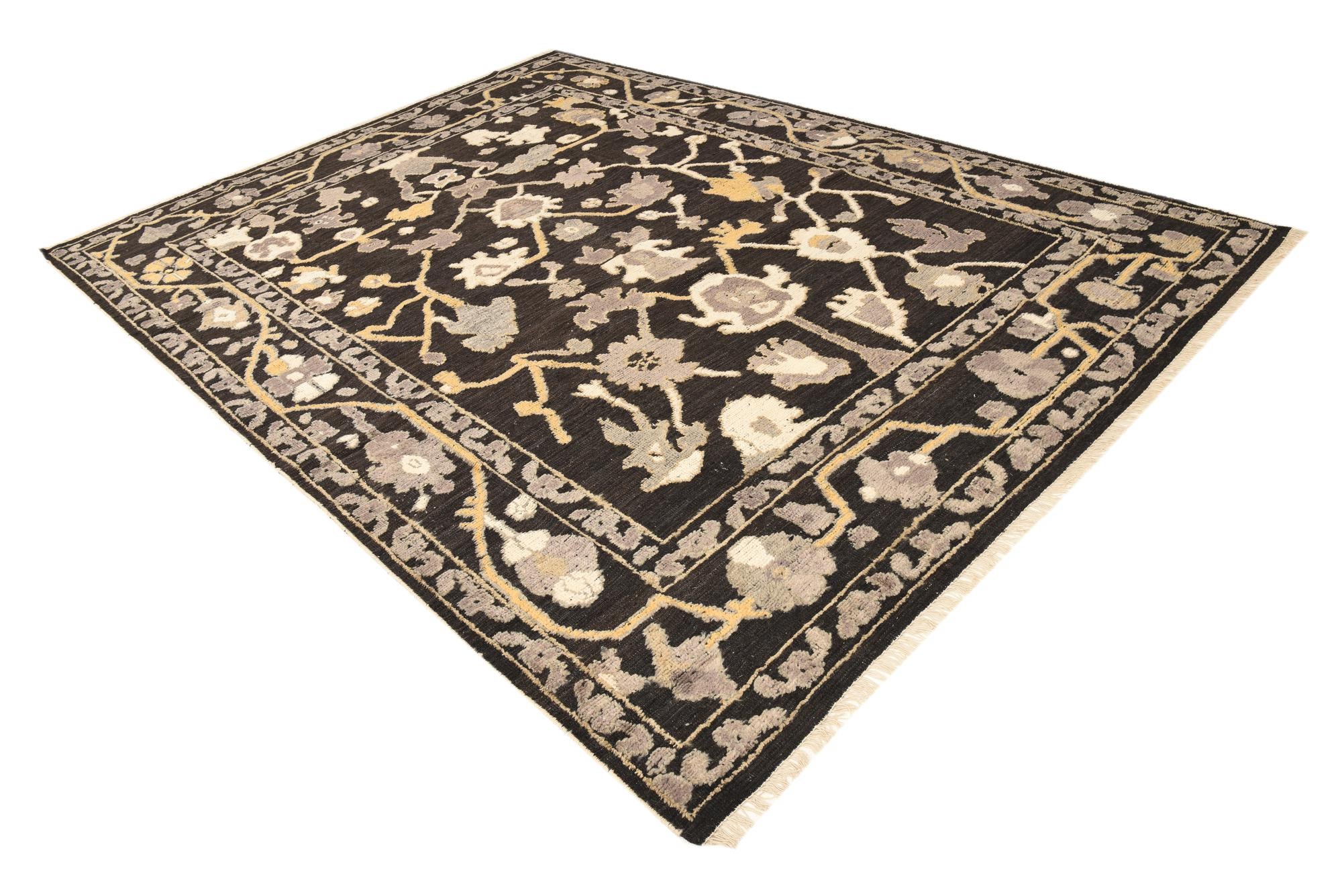 9' 1 x 12' 3 Hand Knotted Oushak Wool Rug