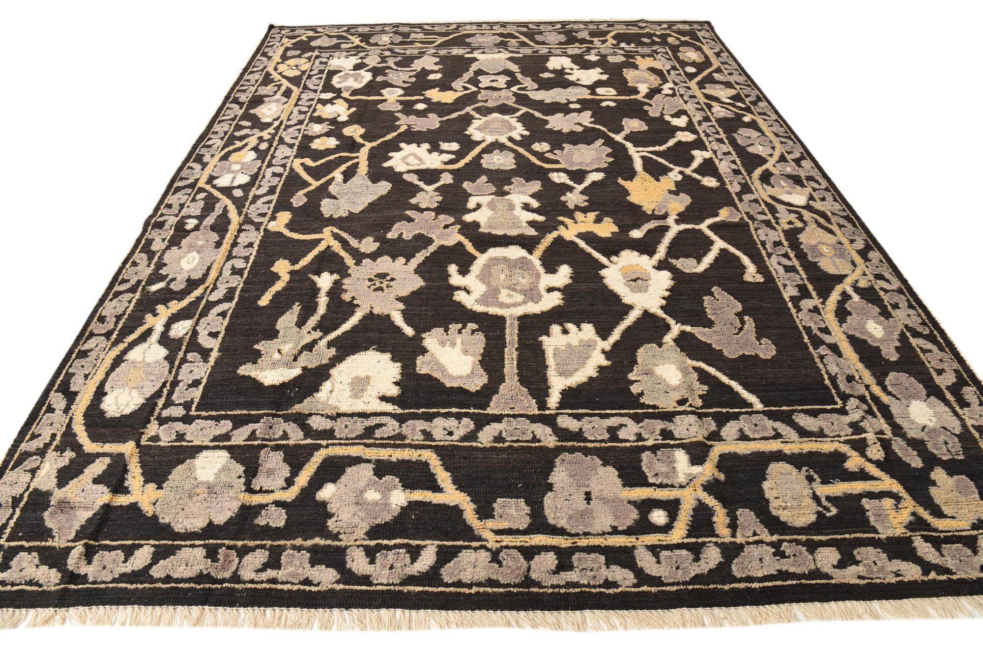 9' 1 x 12' 3 Hand Knotted Oushak Wool Rug
