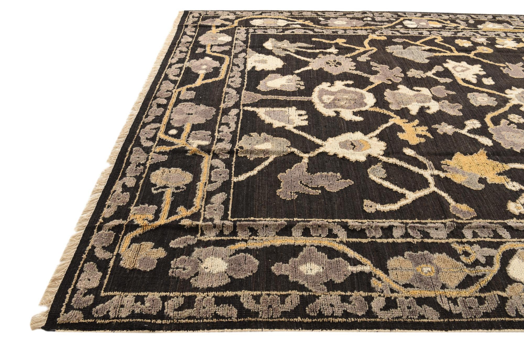 9' 1 x 12' 3 Hand Knotted Oushak Wool Rug