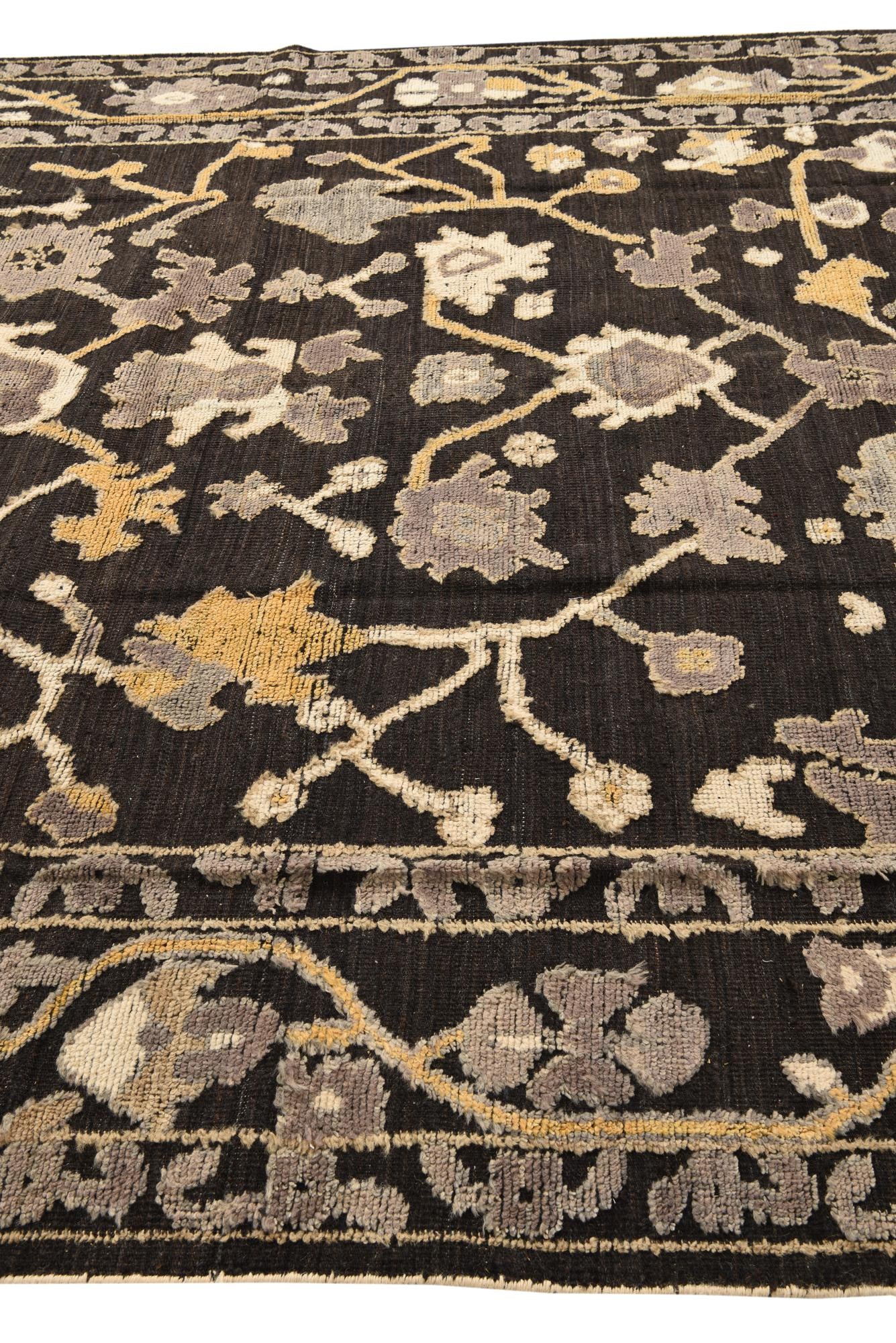 9' 1 x 12' 3 Hand Knotted Oushak Wool Rug