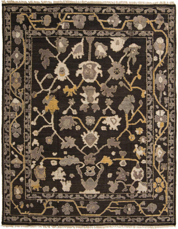 Detail image of 9' 1 x 12' 3 Hand Knotted Oushak Wool Rug