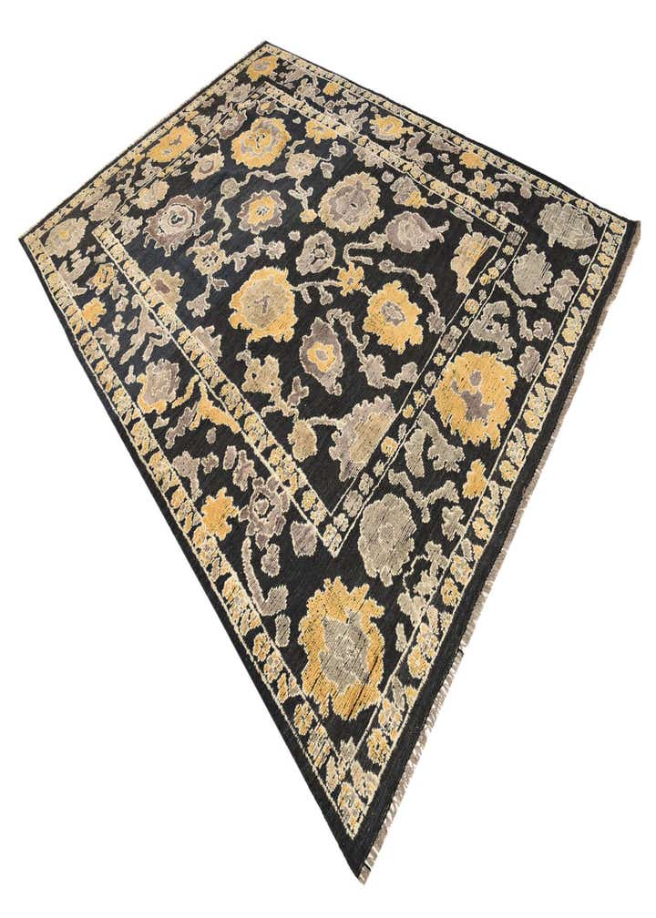 9' x 12' 6 Hand Knotted Oushak Wool Rug