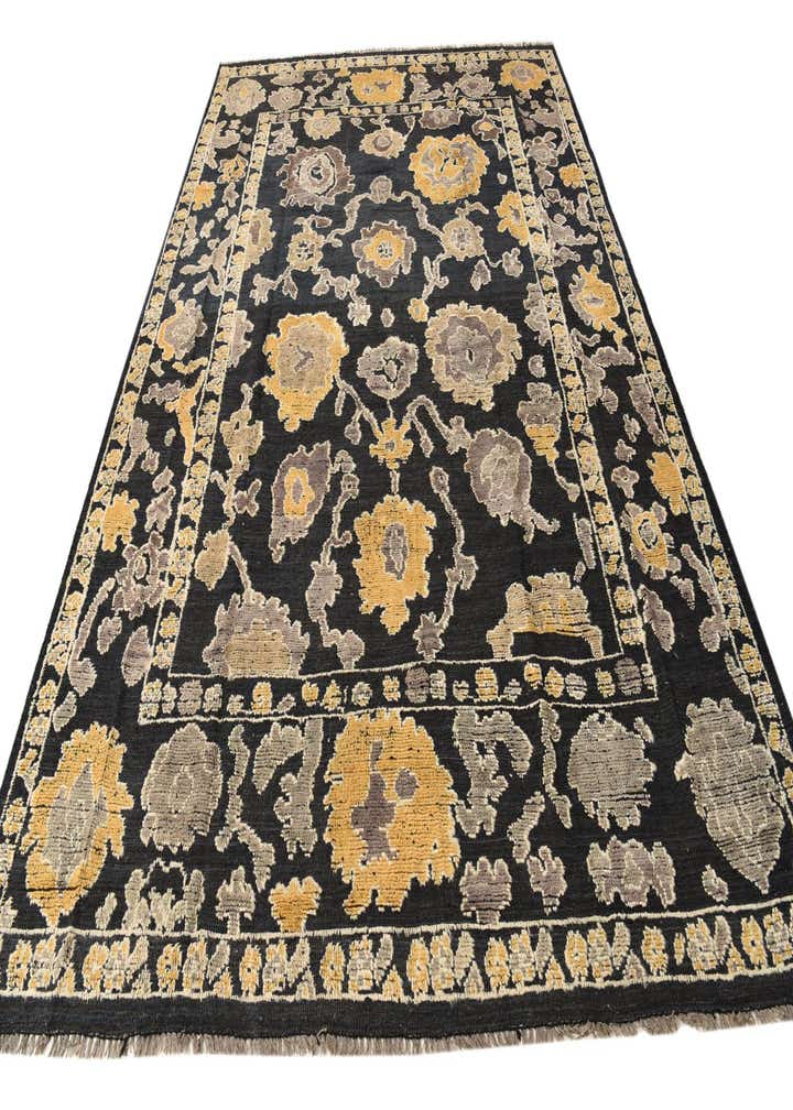 9' x 12' 6 Hand Knotted Oushak Wool Rug