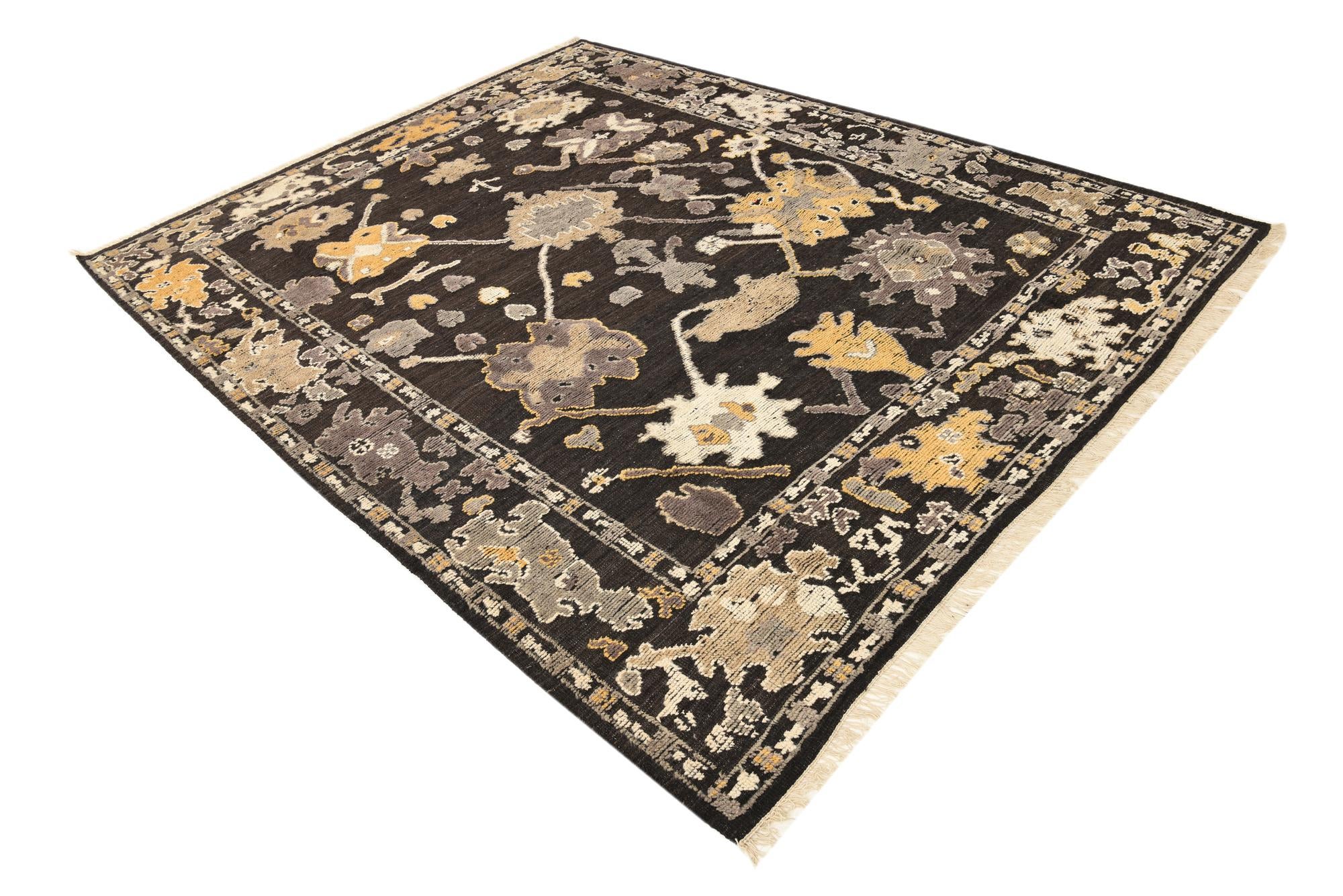 8' 3 x 10' 8 Hand Knotted Oushak Wool Rug