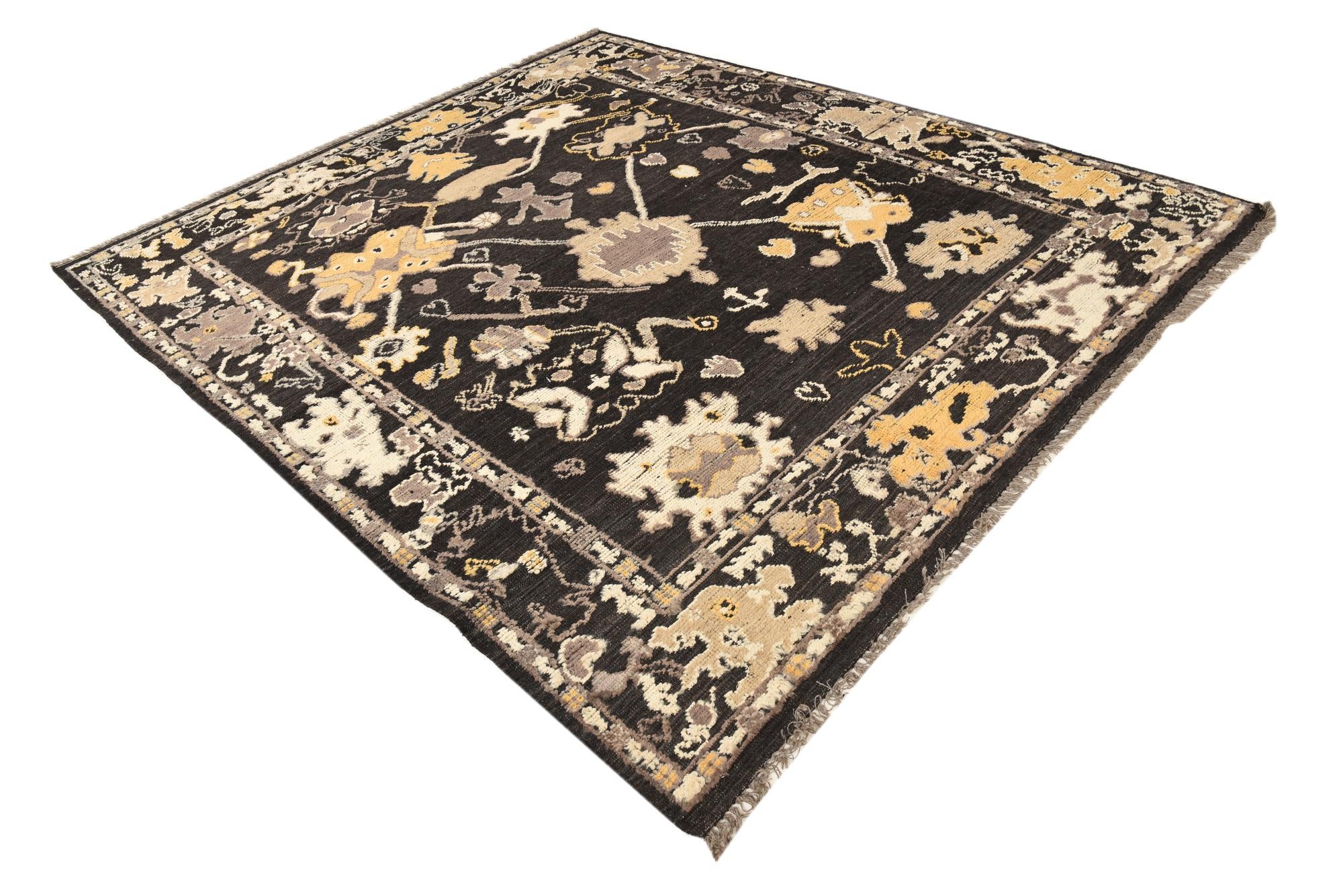 8' 3 x 9' 5 Hand Knotted Oushak Wool Rug