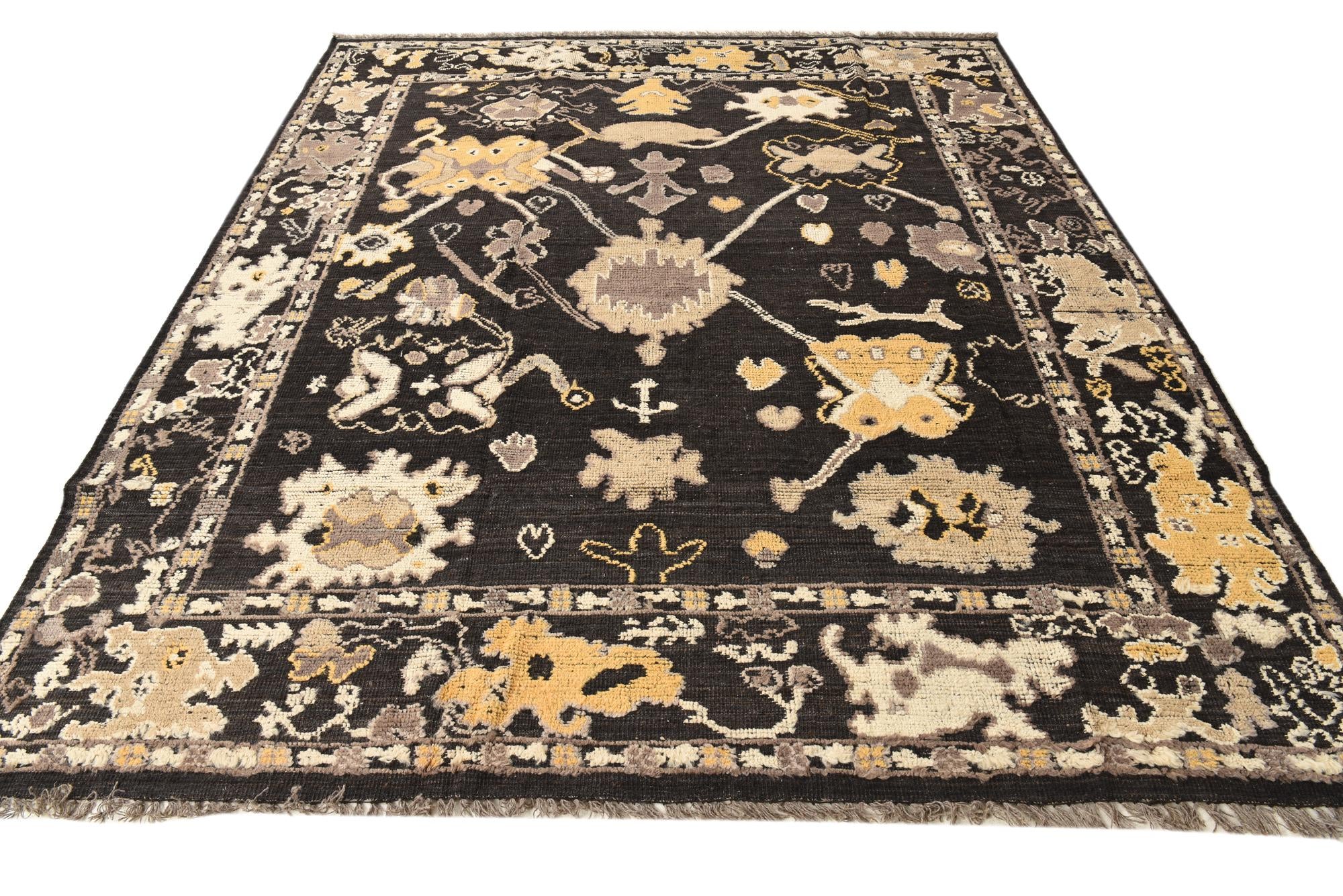 8' 3 x 9' 5 Hand Knotted Oushak Wool Rug