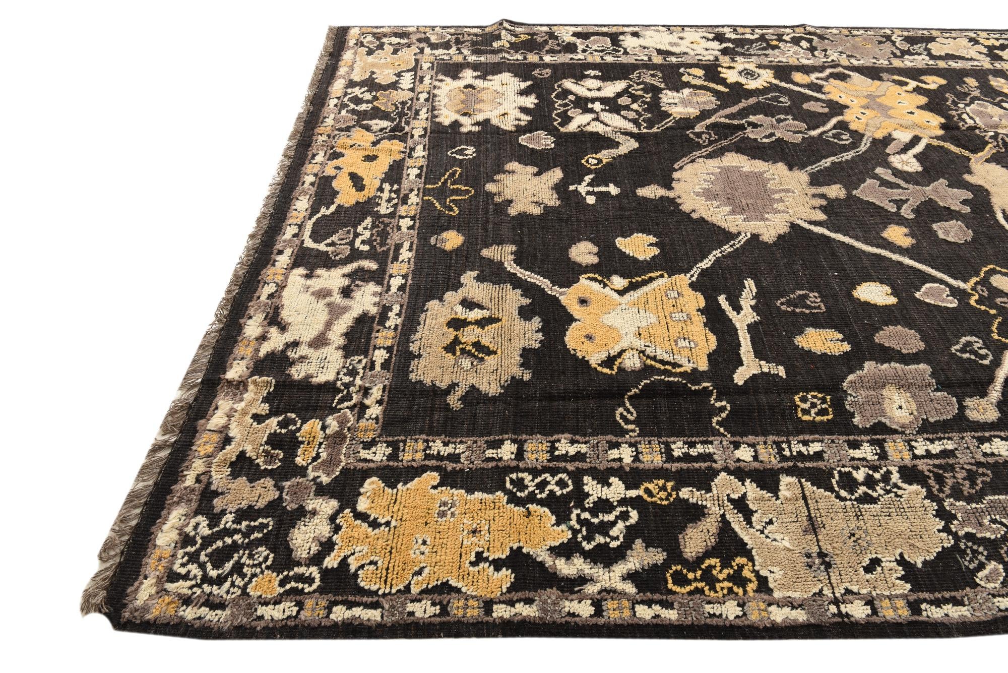 8' 3 x 9' 5 Hand Knotted Oushak Wool Rug