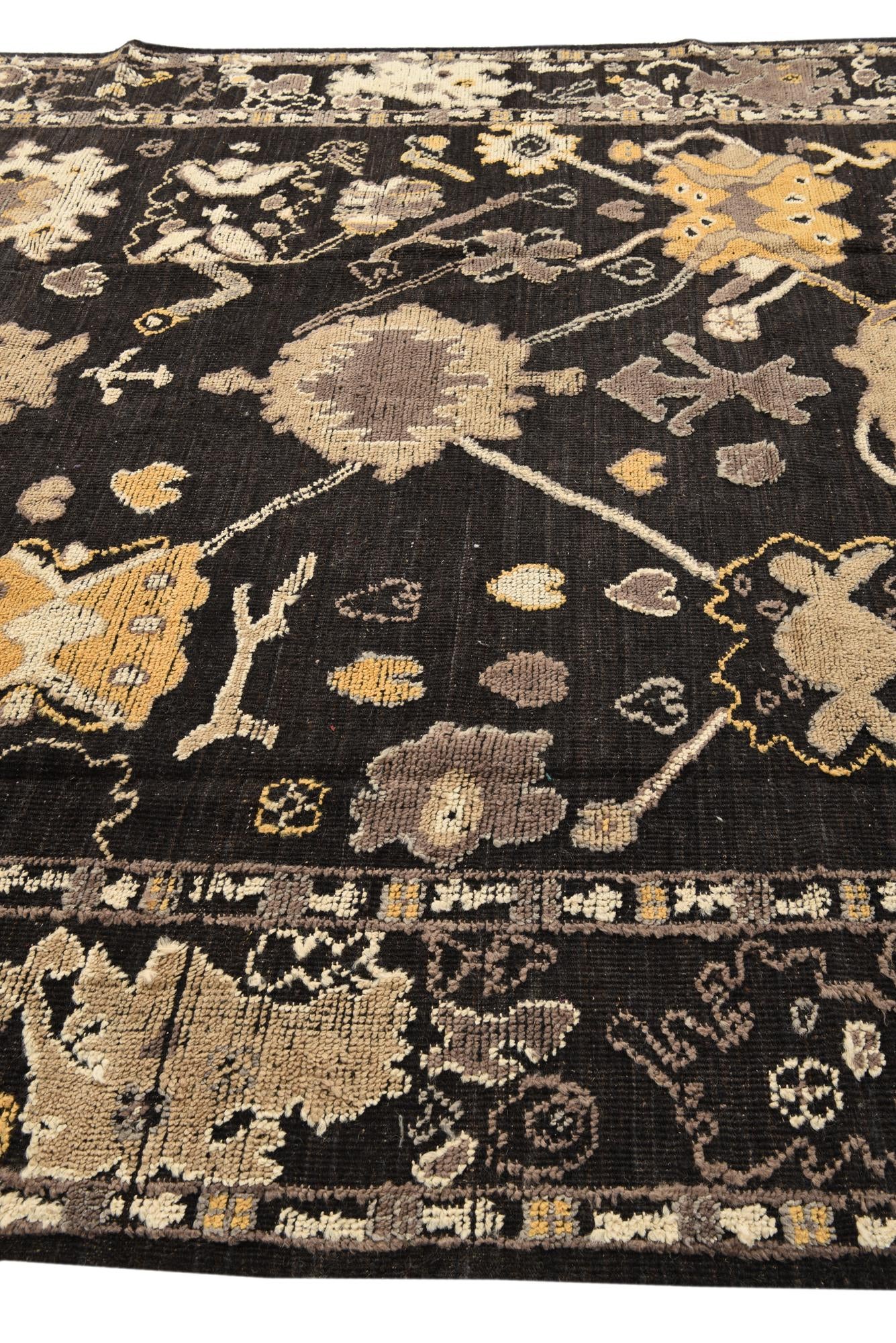 8' 3 x 9' 5 Hand Knotted Oushak Wool Rug