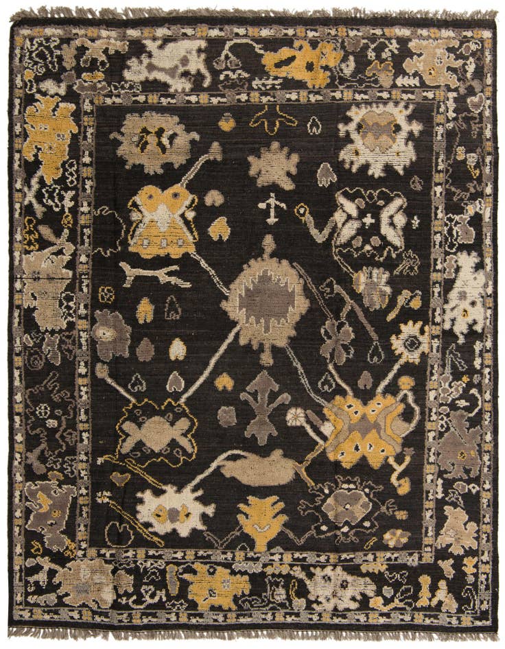 Detail image of 8' 3 x 9' 5 Hand Knotted Oushak Wool Rug
