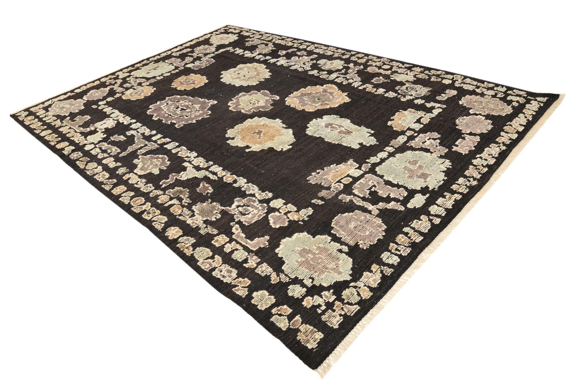 9' x 12' 5 Hand Knotted Oushak Wool Rug