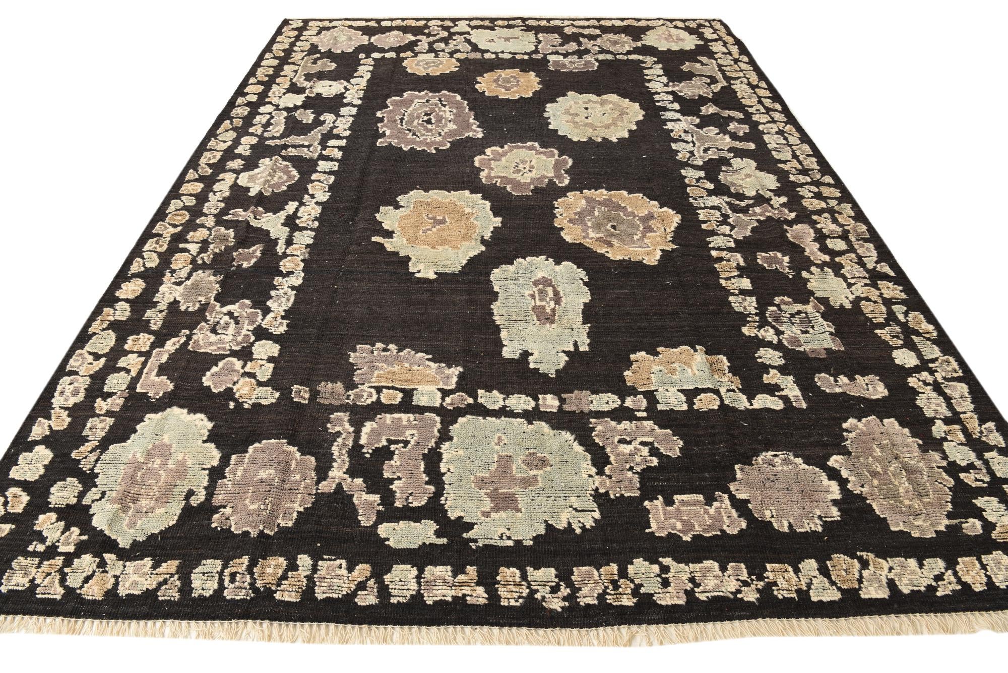 9' x 12' 5 Hand Knotted Oushak Wool Rug