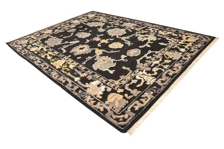 9' x 12' 4 Hand Knotted Oushak Wool Rug