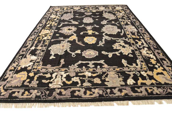 9' x 12' 4 Hand Knotted Oushak Wool Rug