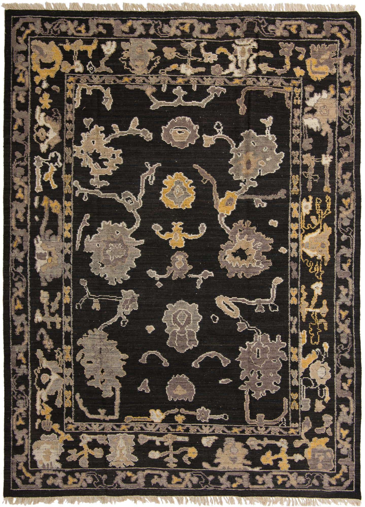 9' x 12' 4 Hand Knotted Oushak Wool Rug
