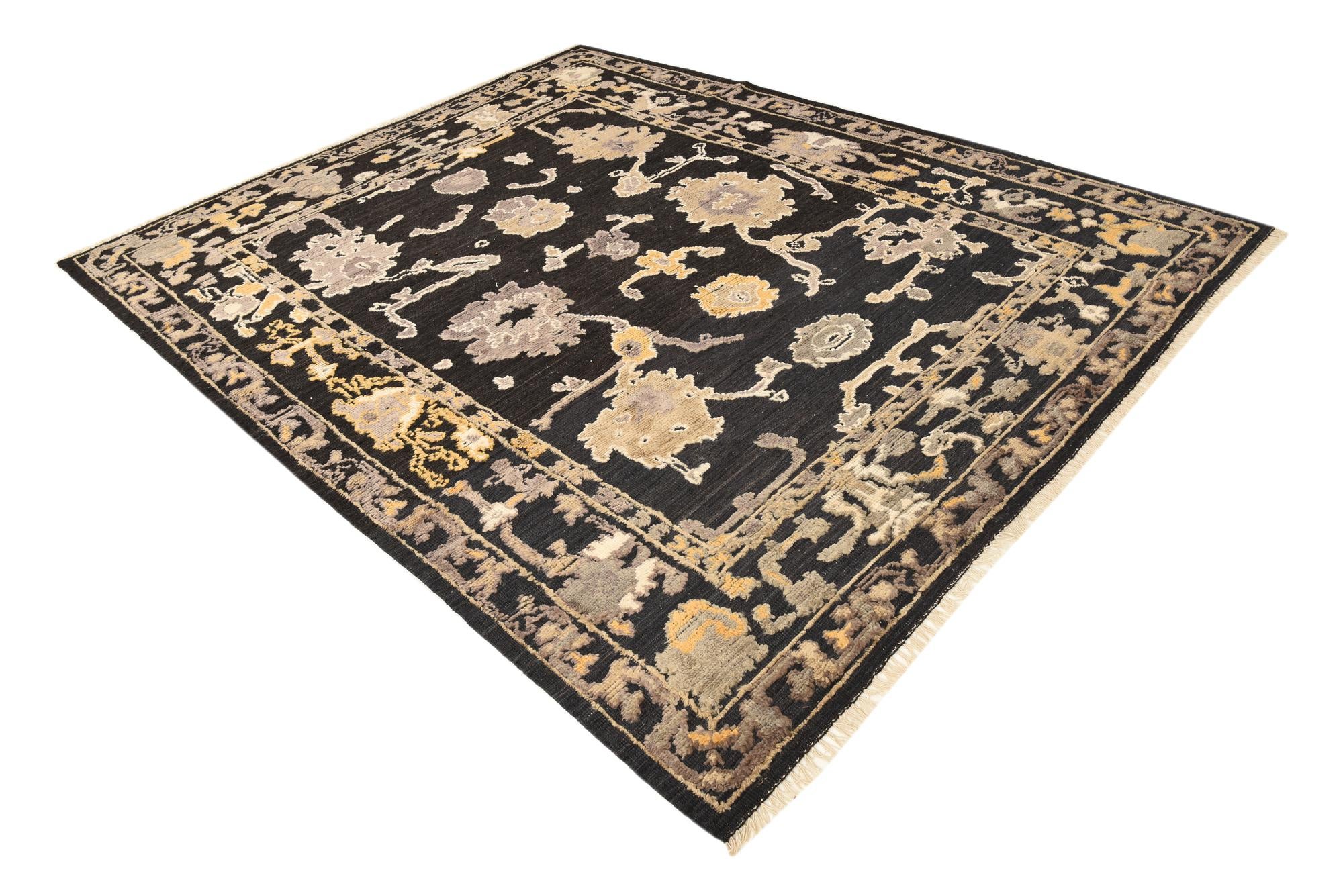 8' 2 x 10' 3 Hand Knotted Oushak Wool Rug
