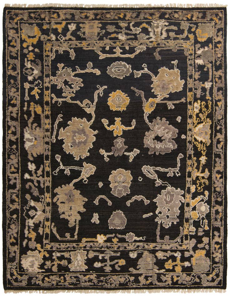 Detail image of 8' 2 x 10' 3 Hand Knotted Oushak Wool Rug