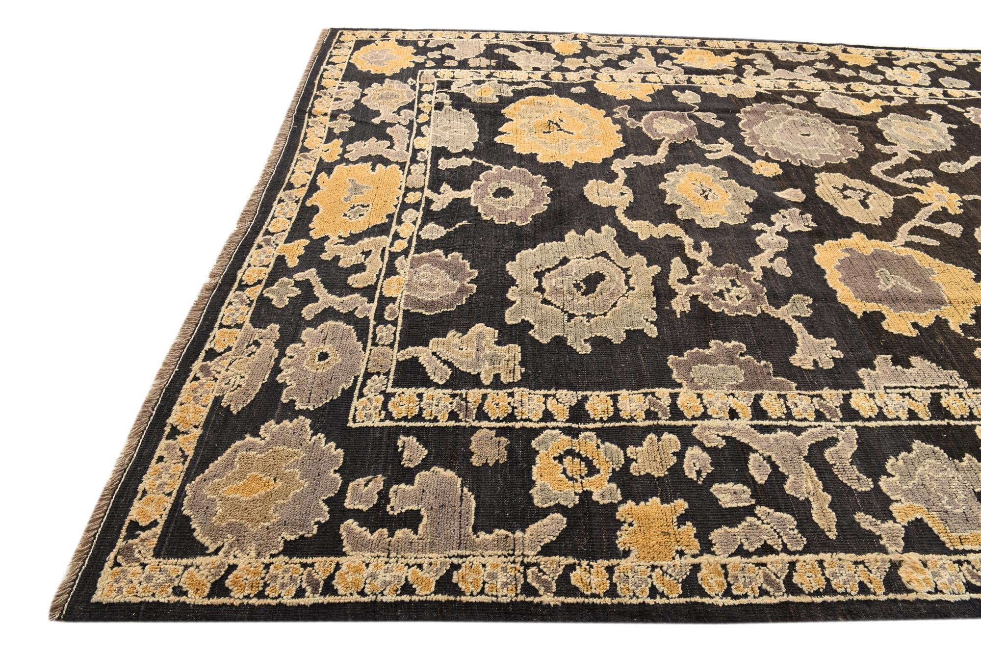 9' 5 x 12' Hand Knotted Oushak Wool Rug