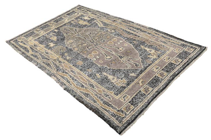 Detail image of 5' 1 x 8' Hand Knotted Oushak Wool Rug