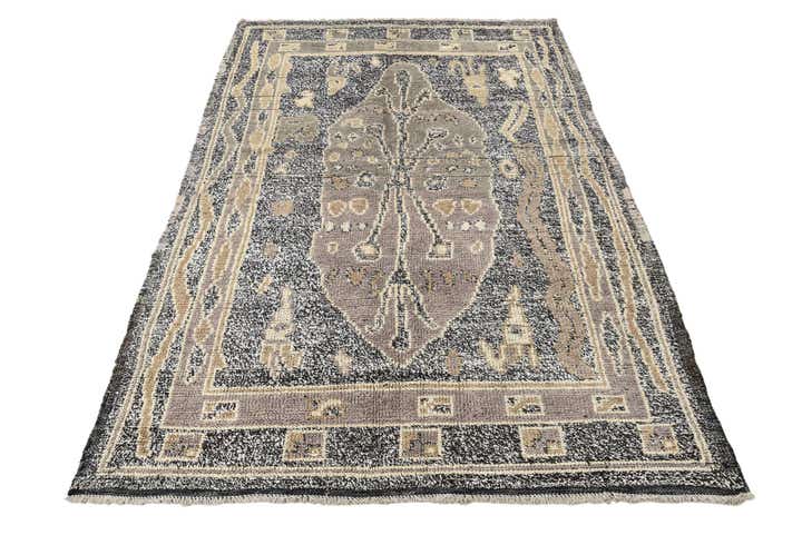 5' 1 x 8' Hand Knotted Oushak Wool Rug