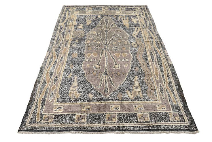 Detail image of 5' 1 x 8' Hand Knotted Oushak Wool Rug