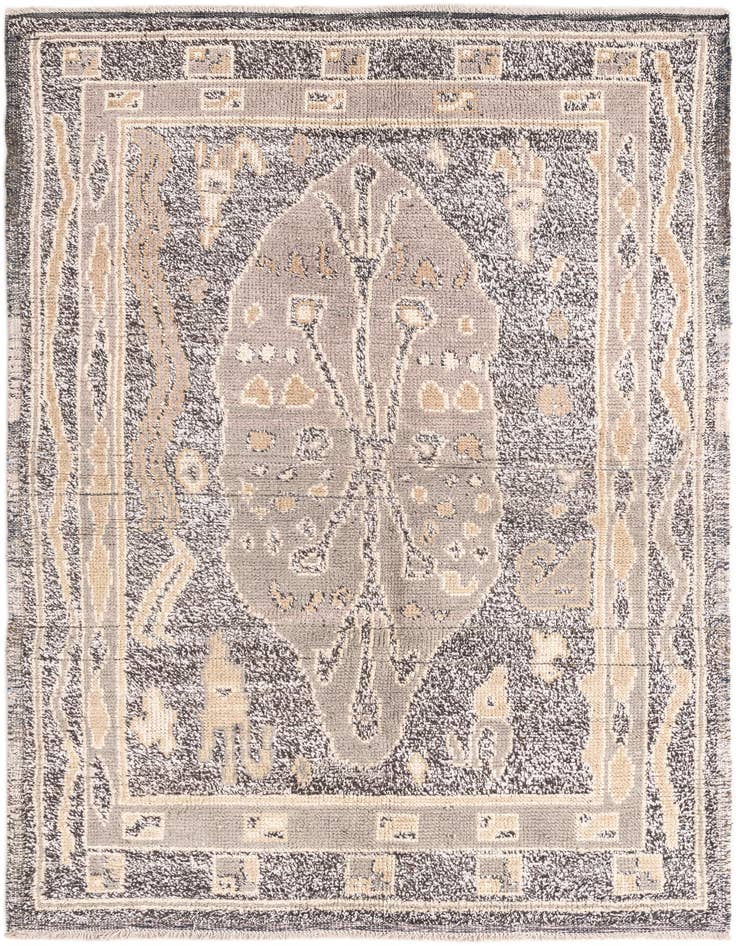 Detail image of 5' 1 x 8' Hand Knotted Oushak Wool Rug