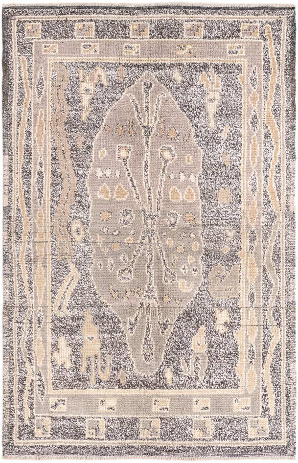 Detail image of 5' 1 x 8' Hand Knotted Oushak Wool Rug