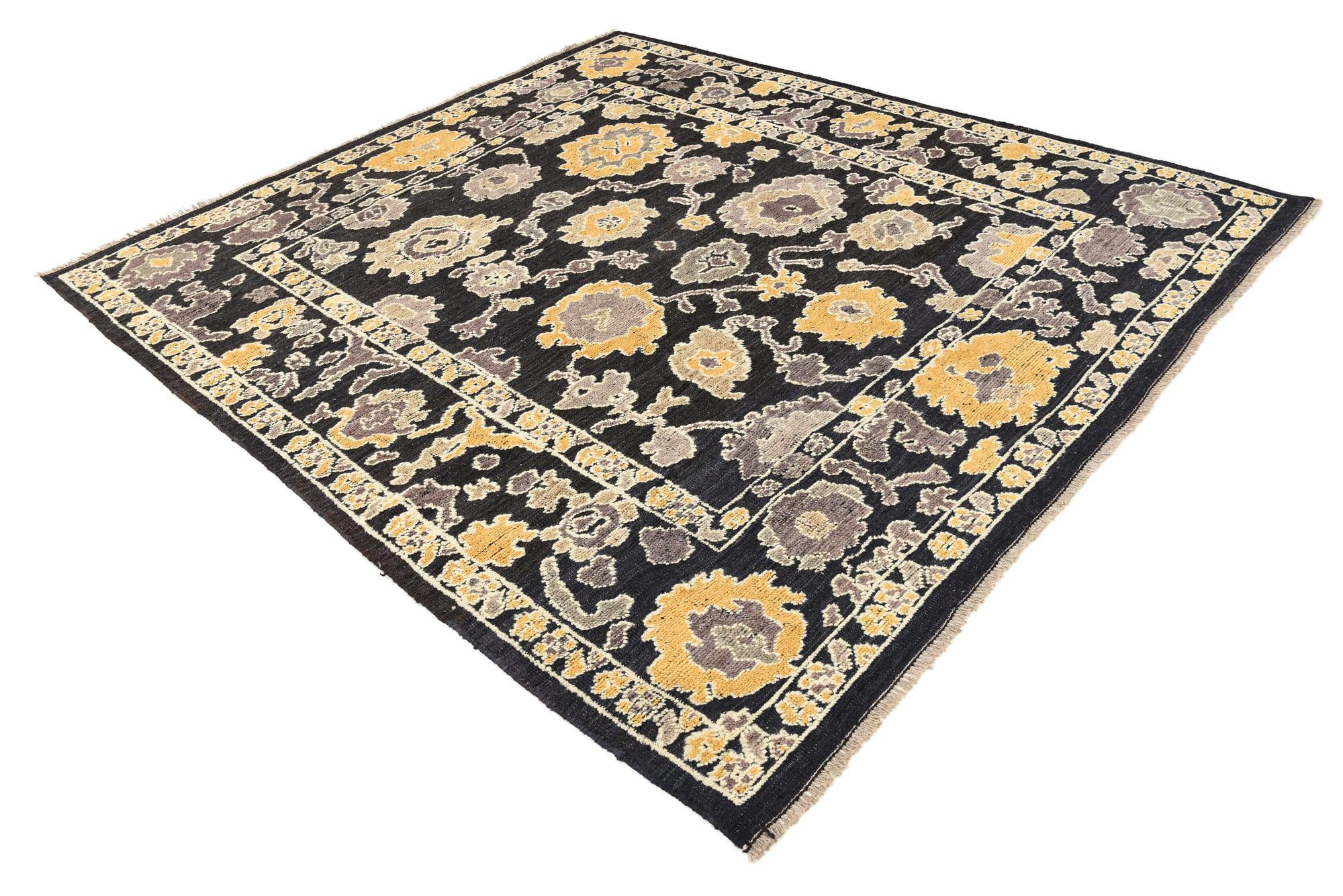 8' 4 x 9' 6 Hand Knotted Oushak Wool Rug