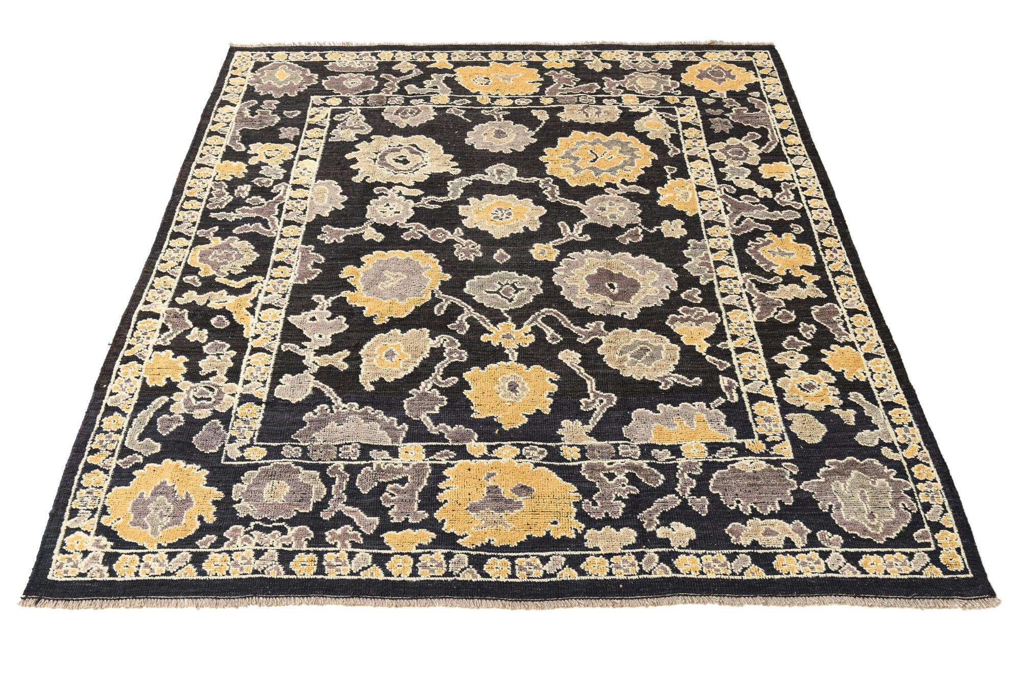 8' 4 x 9' 6 Hand Knotted Oushak Wool Rug