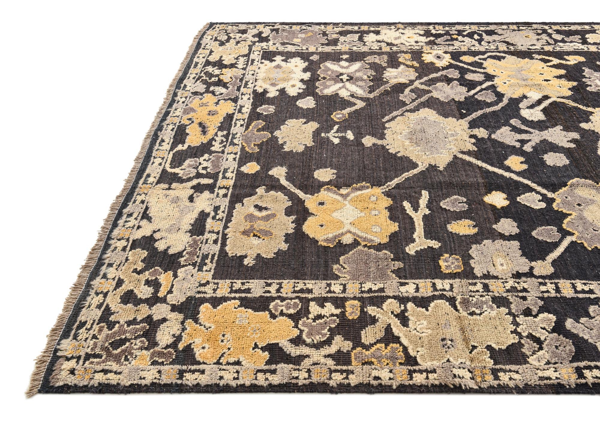 8' 1 x 9' Hand Knotted Oushak Wool Rug