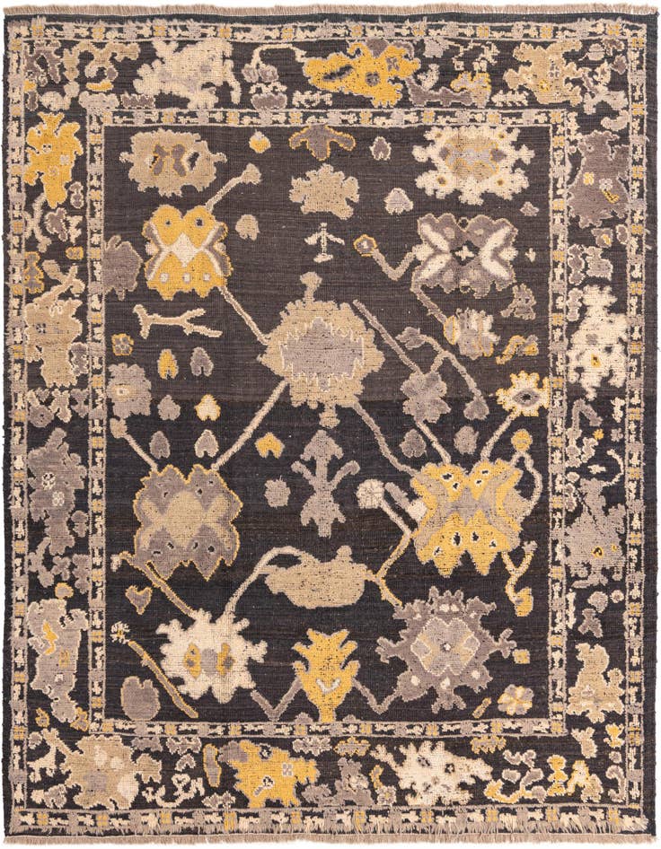 Detail image of 8' 1 x 9' Hand Knotted Oushak Wool Rug