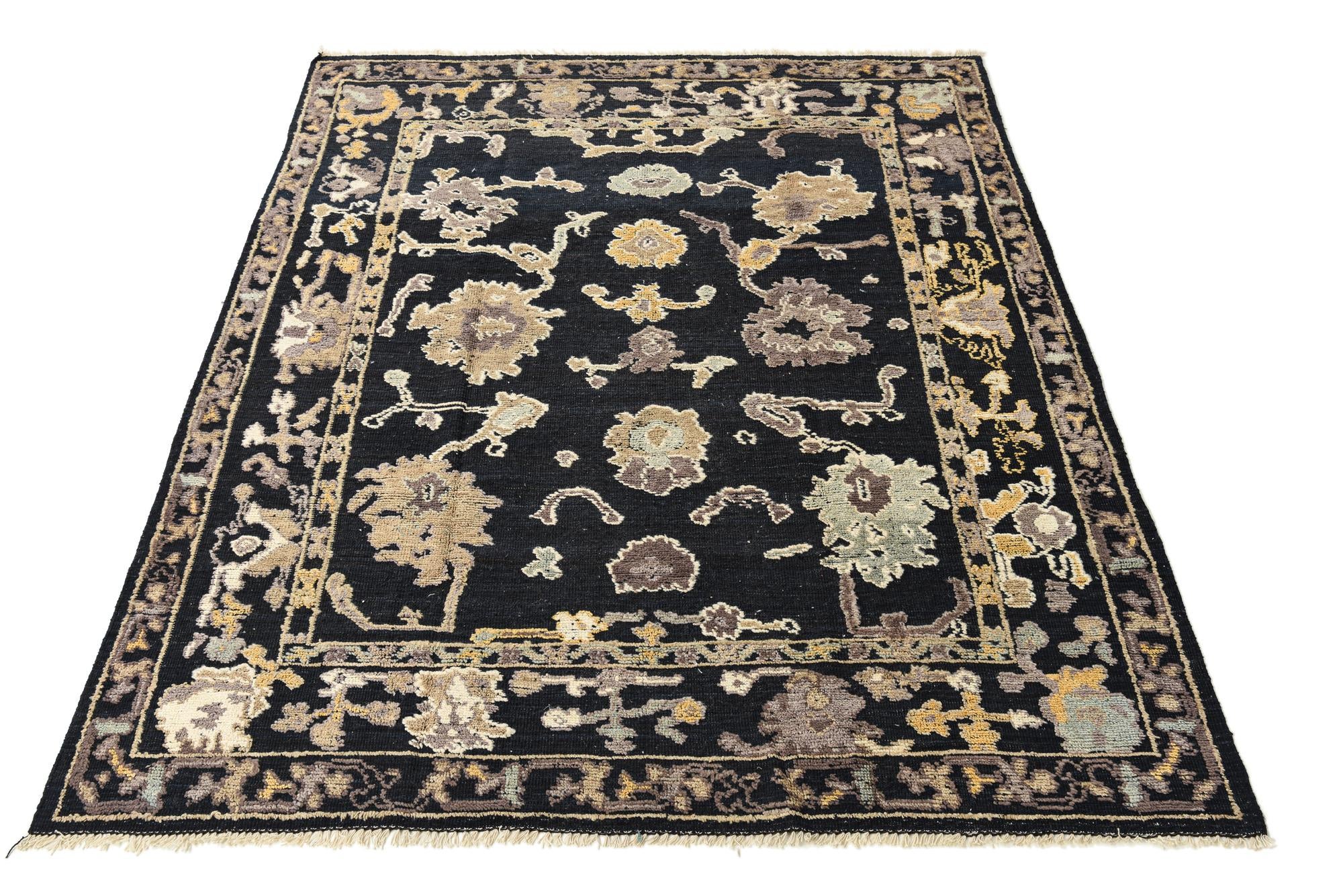 8' 1 x 10' 1 Hand Knotted Oushak Wool Rug