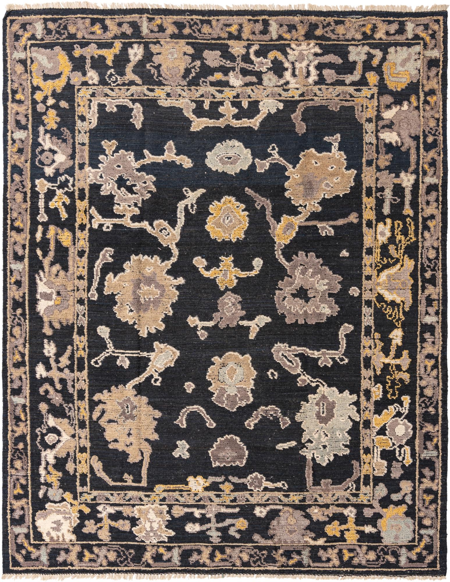 8' 1 x 10' 1 Hand Knotted Oushak Wool Rug