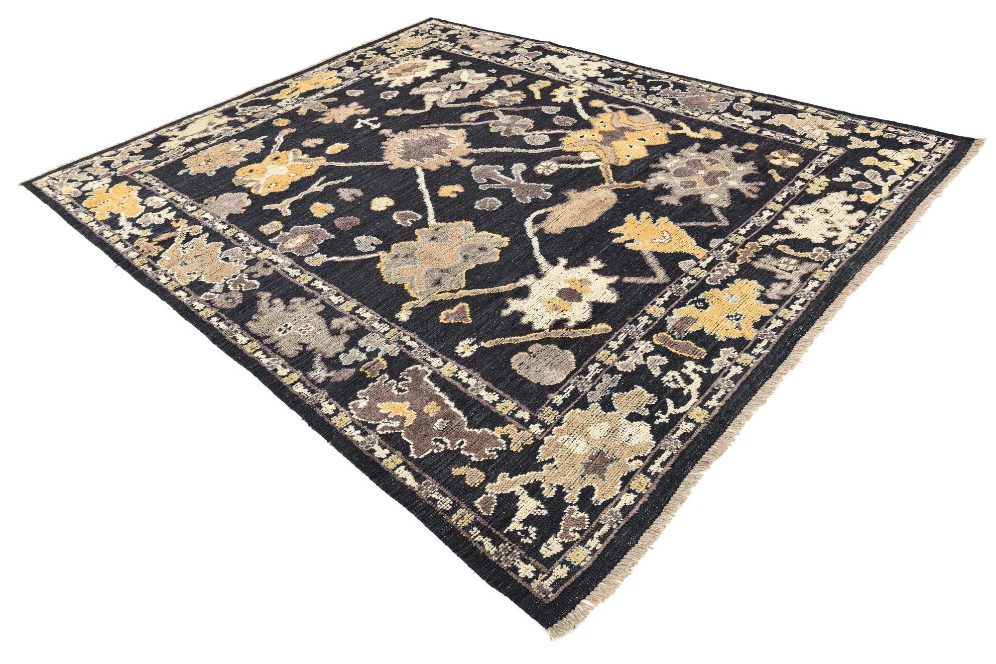 8' x 10' 2 Hand Knotted Oushak Wool Rug