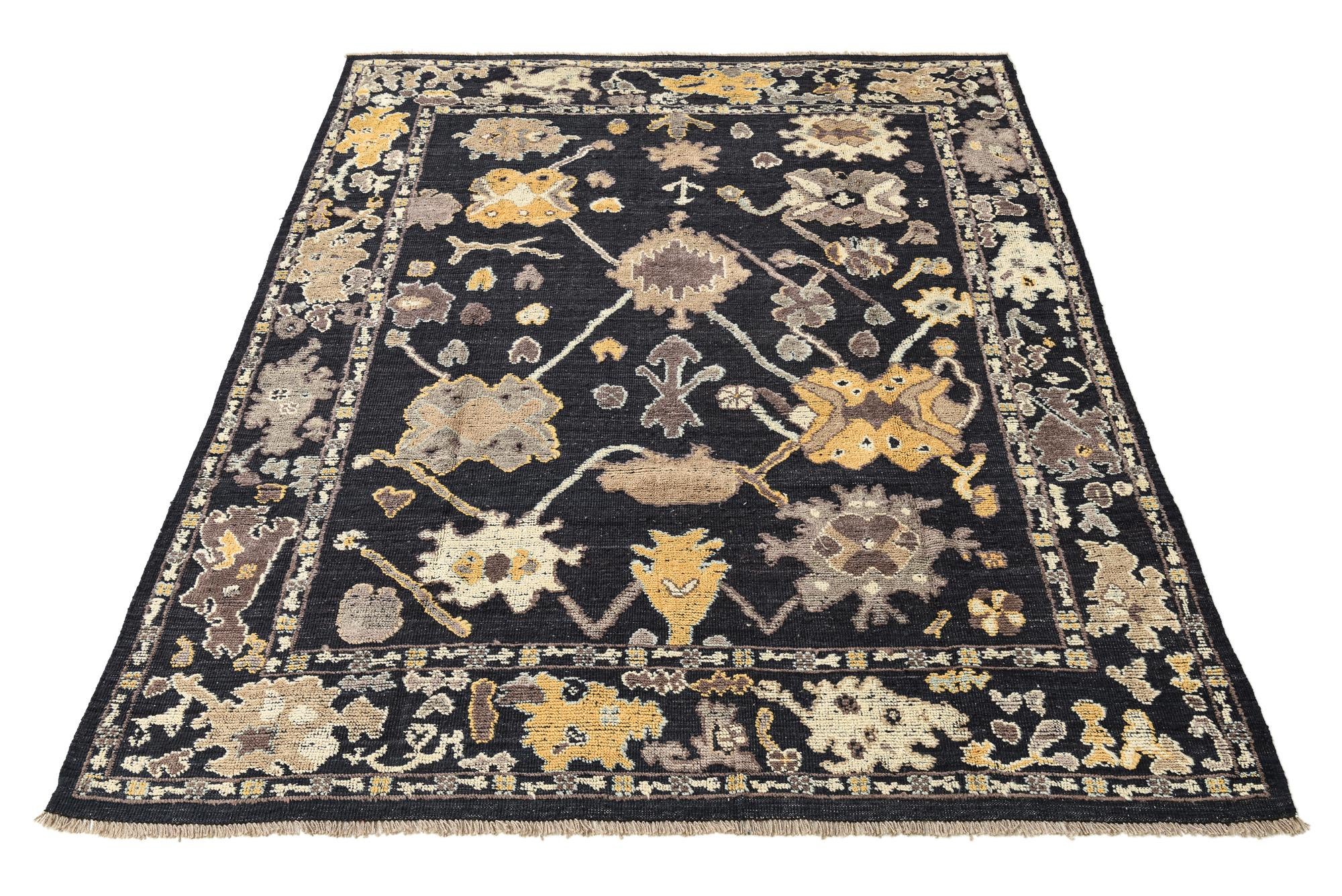 8' x 10' 2 Hand Knotted Oushak Wool Rug