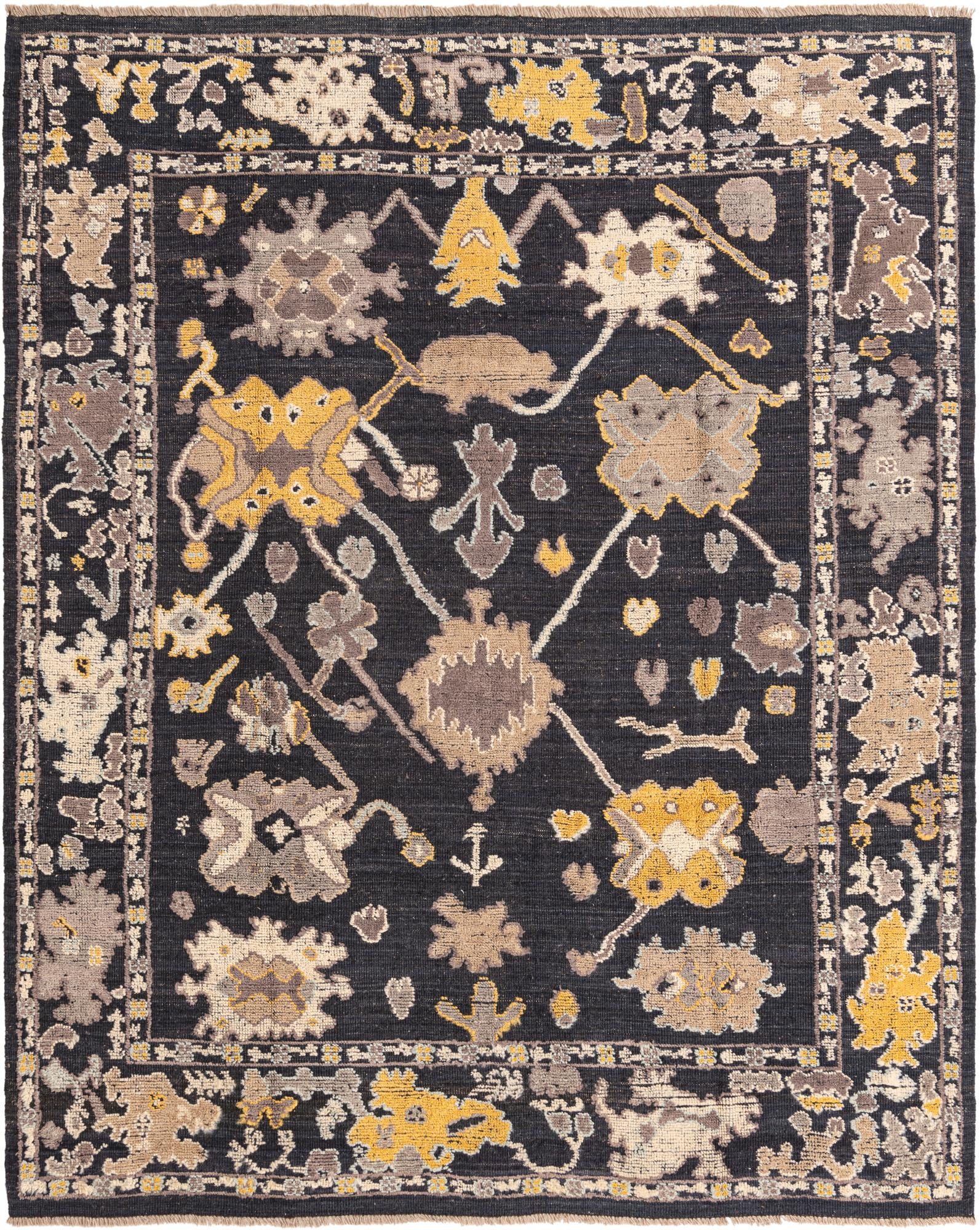 8' x 10' 2 Hand Knotted Oushak Wool Rug