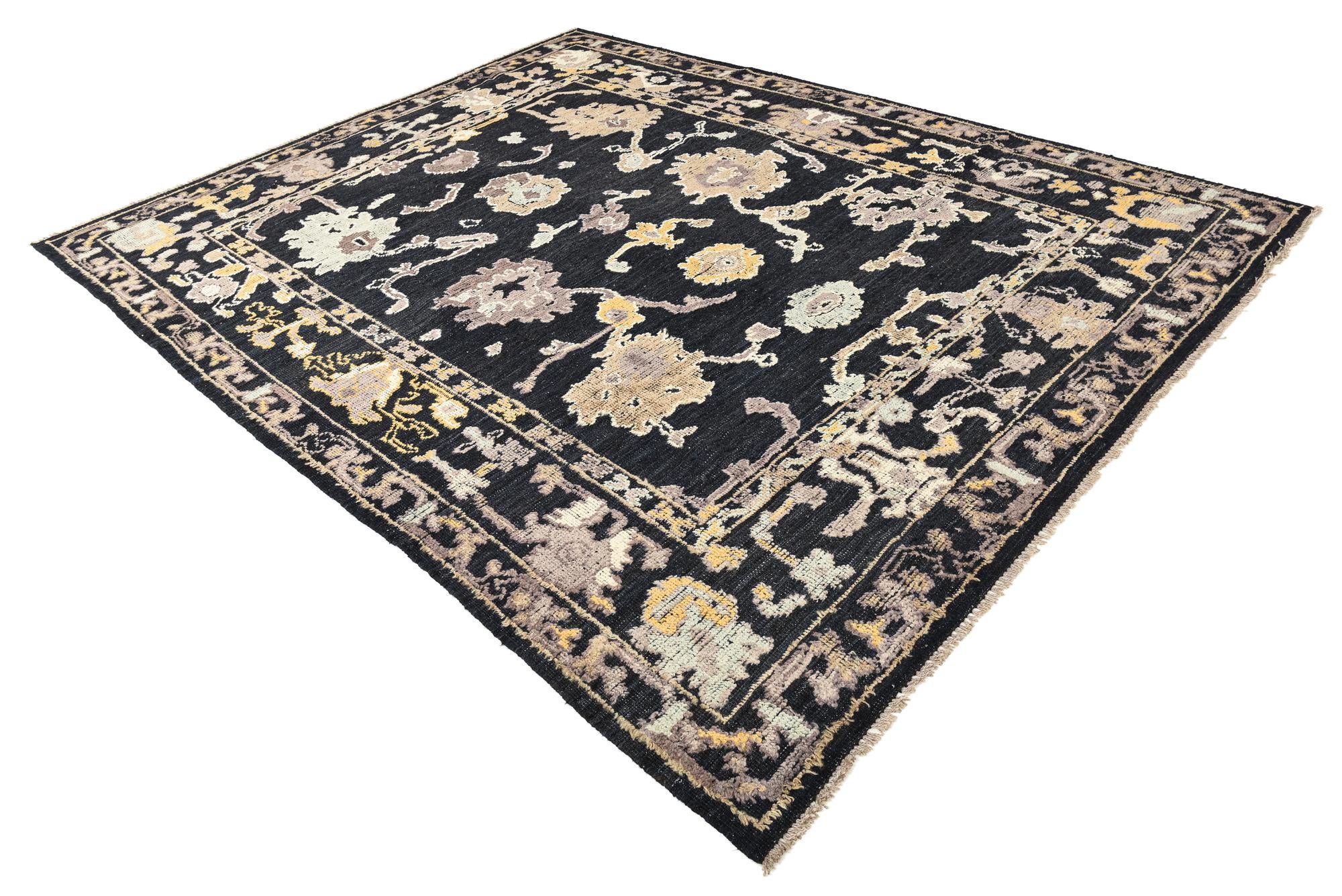 8' 5 x 10' 7 Hand Knotted Oushak Wool Rug