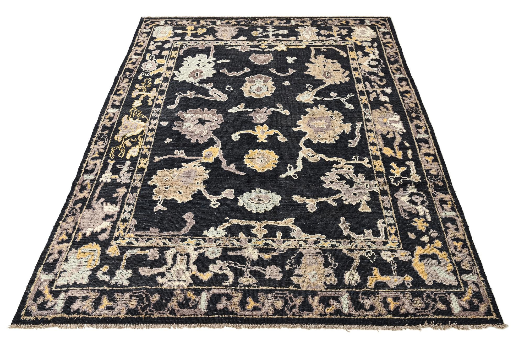 8' 5 x 10' 7 Hand Knotted Oushak Wool Rug
