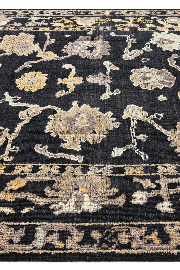 Detailfoto van 255cm x 325cm Handgeknoopt Oushak Wol Vloerkleed