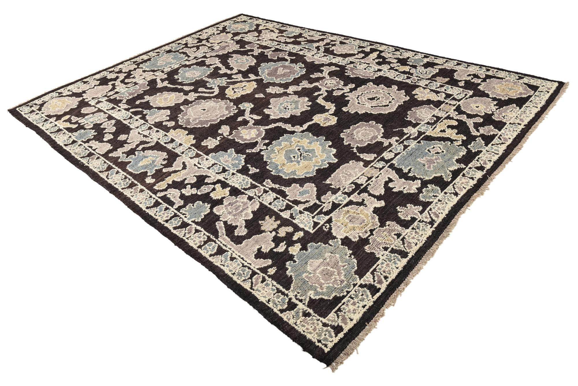 8' 3 x 10' 9 Hand Knotted Oushak Wool Rug
